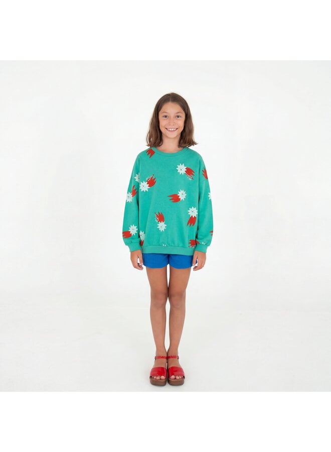 Lötiekids - Sweatshirt lucky red stars allover - Green