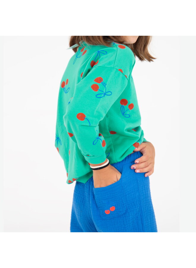 Lötiekids - Sweatshirt cherries allover - Green