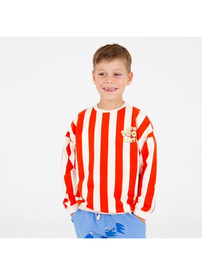 Lötiekids - Sweatshirt lotie pool party - Red stripes/Offwhite