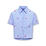 Kids Only - New lina ss stripe emb shirt - Moonlight blue/Cloud dancer