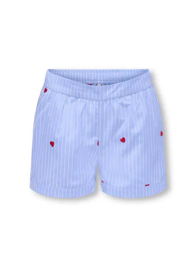 Kids Only - New lina stripe emb shorts - Moonlight blue/Cloud dancer