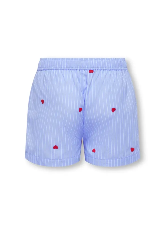 Kids Only - New lina stripe emb shorts - Moonlight blue/Cloud dancer