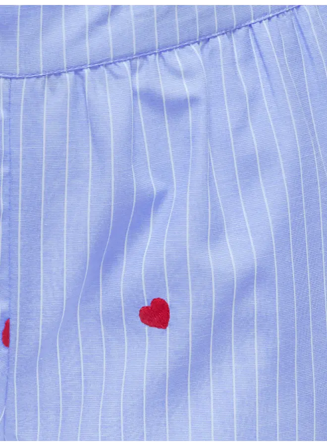 Kids Only - New lina stripe emb shorts - Moonlight blue/Cloud dancer