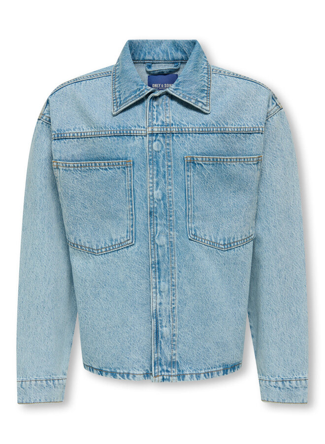 Emil box jacket - Medium blue denim