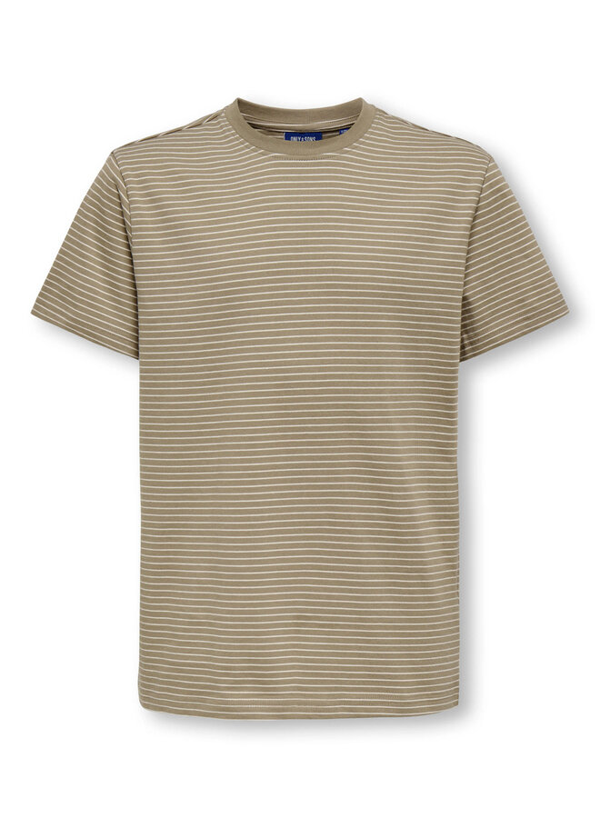 Fred life reg stripe tee - Desert taupe