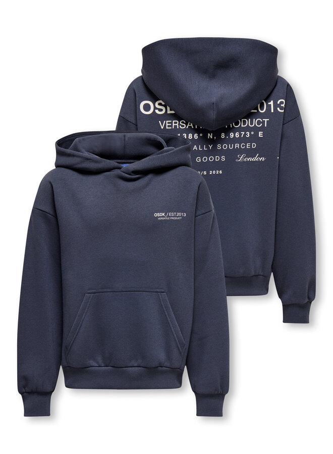 ONLY & SONS Junior - Rikado rlx hoodie - Blue nights OSDK