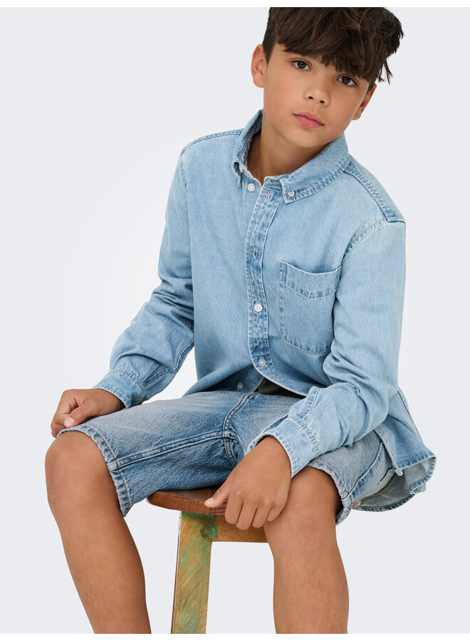 ONLY & SONS Junior - Orson regular dnm shirt - Light blue denim