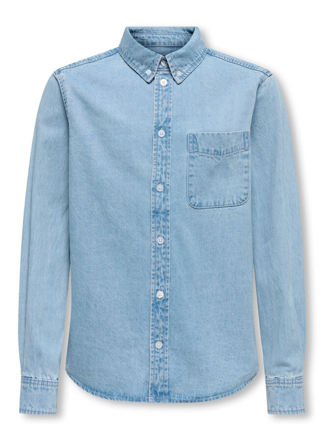 ONLY & SONS Junior - Orson regular dnm shirt - Light blue denim