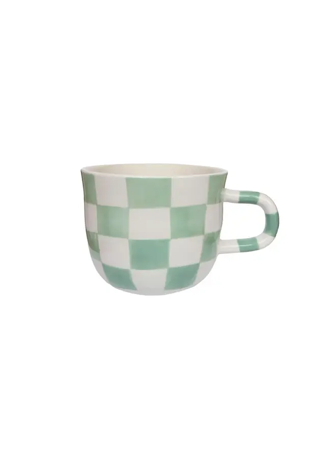 Mug checkerboard pattern (handpainted)