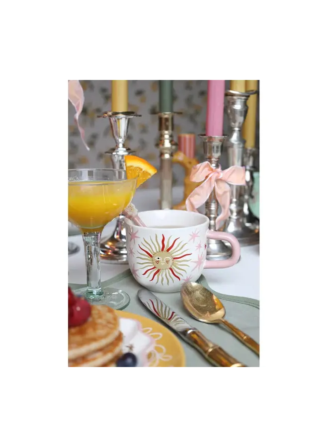 All the Luck in the World - Mug sun with pink stars