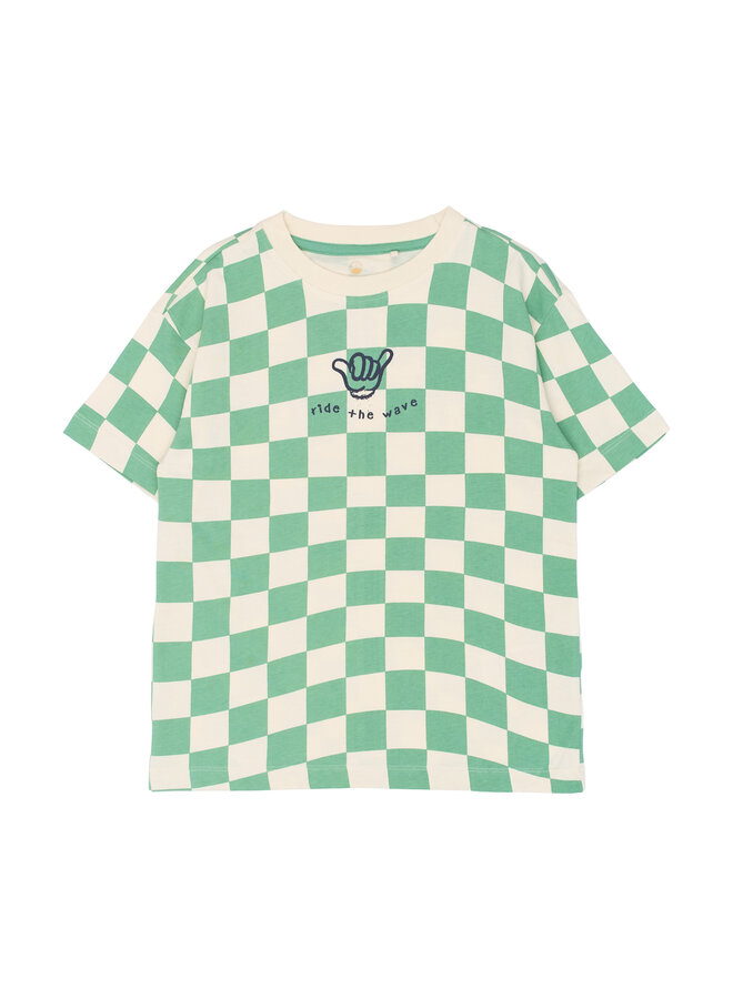The New - Tiago oversized tee - Créme de menthe check