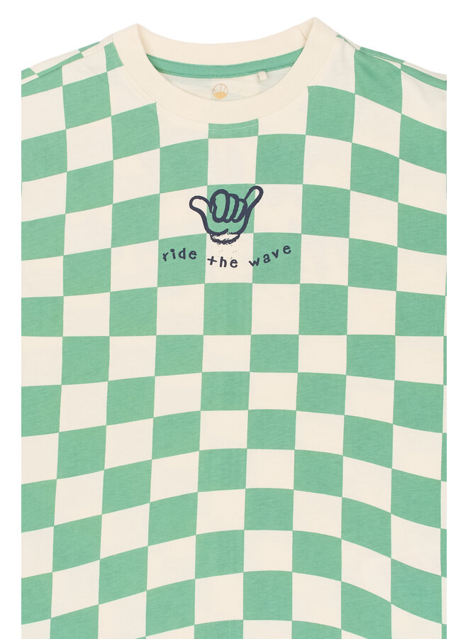 The New - Tiago oversized tee - Créme de menthe check