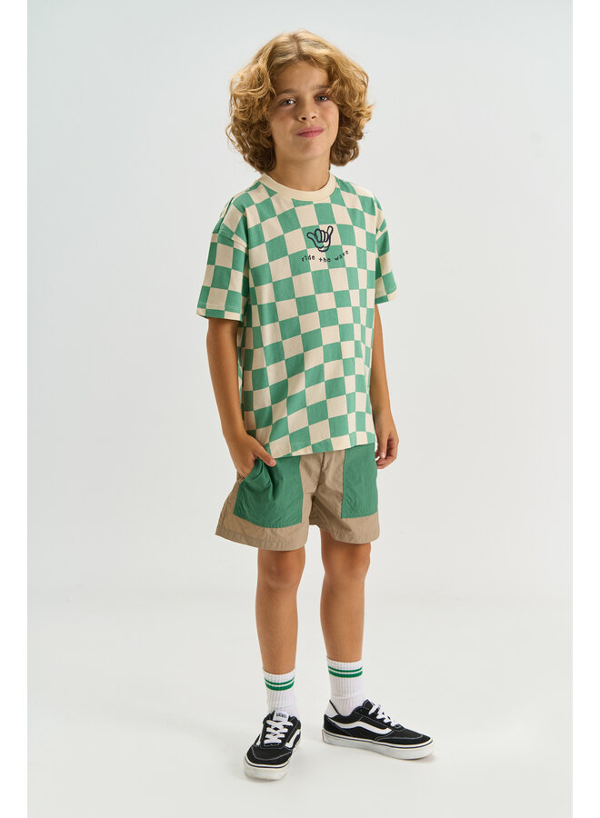 The New - Tiago oversized tee - Créme de menthe check