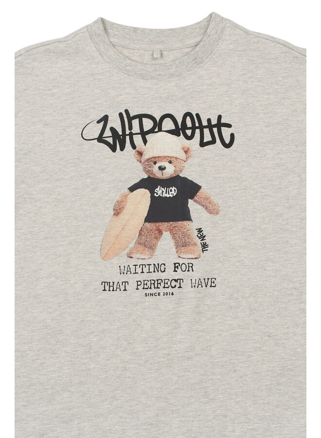 The New - Teddy oversized tee - Light grey melange