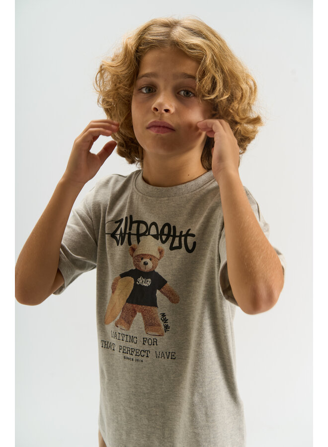 The New - Teddy oversized tee - Light grey melange