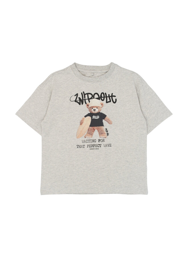 Teddy oversized tee - Light grey melange