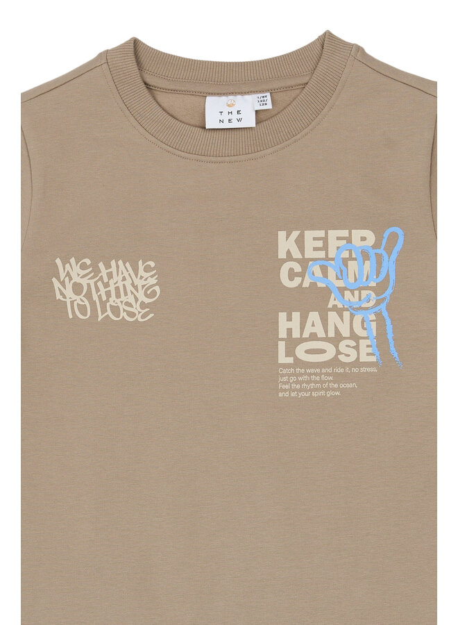 The New - Titus oversized sweat tee - Humus