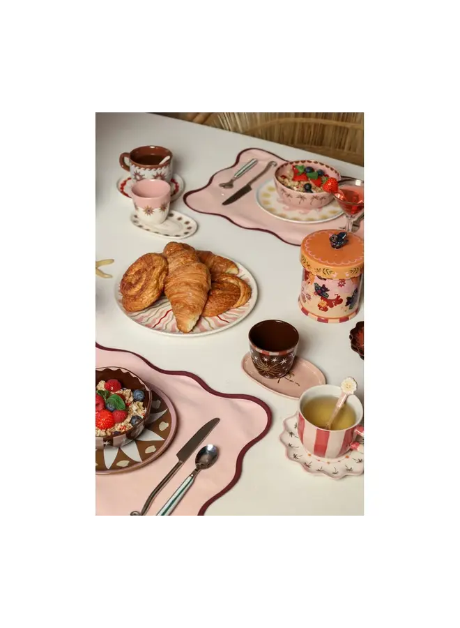 All the Luck in the World - Large round plate with pink sun