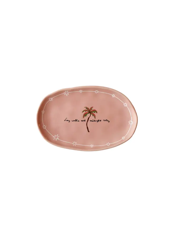 All the Luck in the World - Oval plate palmtree and midnight talks