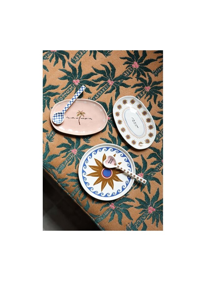 All the Luck in the World - Serving plate star with blue waves