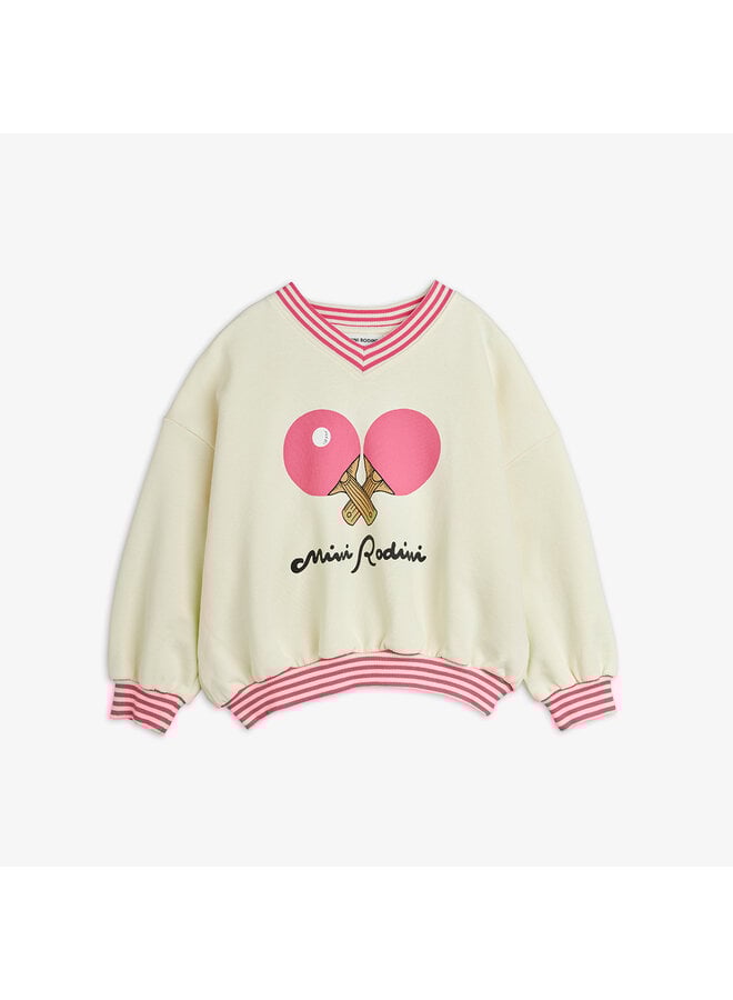Table tennis sp striped rib sweatshirt - White
