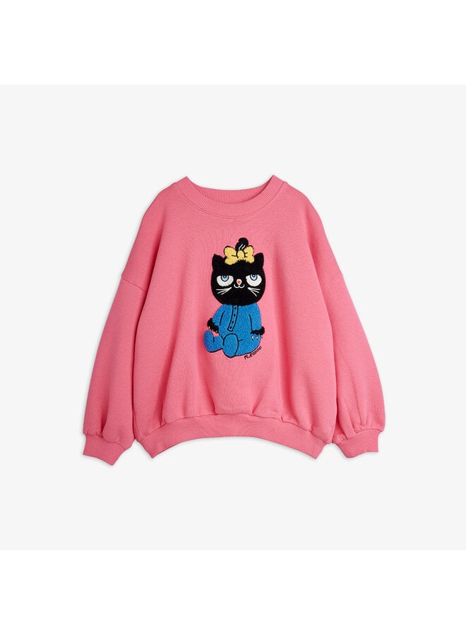 Cat chenille sweatshirt - Pink