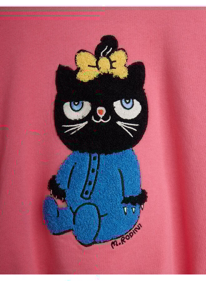Mini Rodini - Cat chenille sweatshirt - Pink