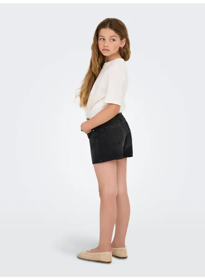 Kids Only - Ella wide denim shorts - Washed black