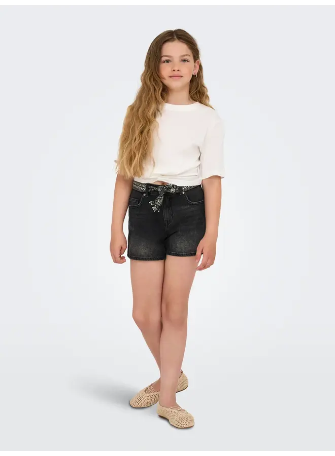 Kids Only - Ella wide denim shorts - Washed black