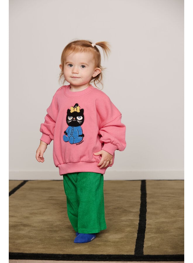 Mini Rodini - Cat chenille sweatshirt - Pink