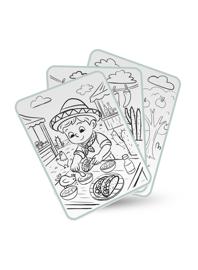 Kidywolf - Kidydraw-pad tekentablet - Food around the world