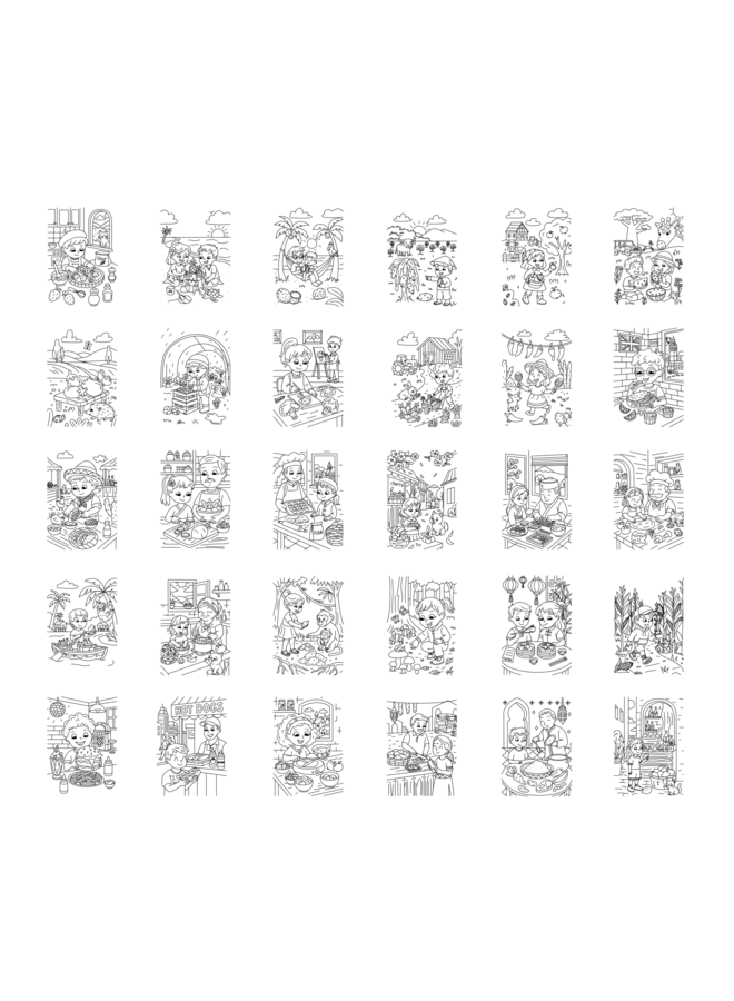 Kidywolf - Kidydraw-pad tekentablet - Food around the world