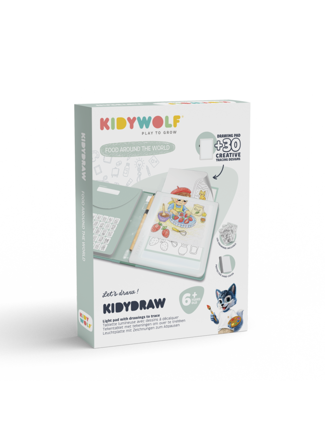 Kidywolf - Kidydraw-pad tekentablet - Food around the world