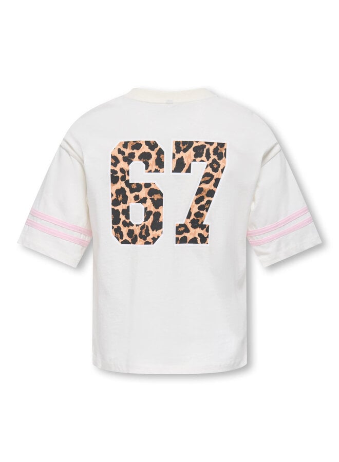 Kids Only - Manlo ss loose print tee - Cloud dancer 67 leo