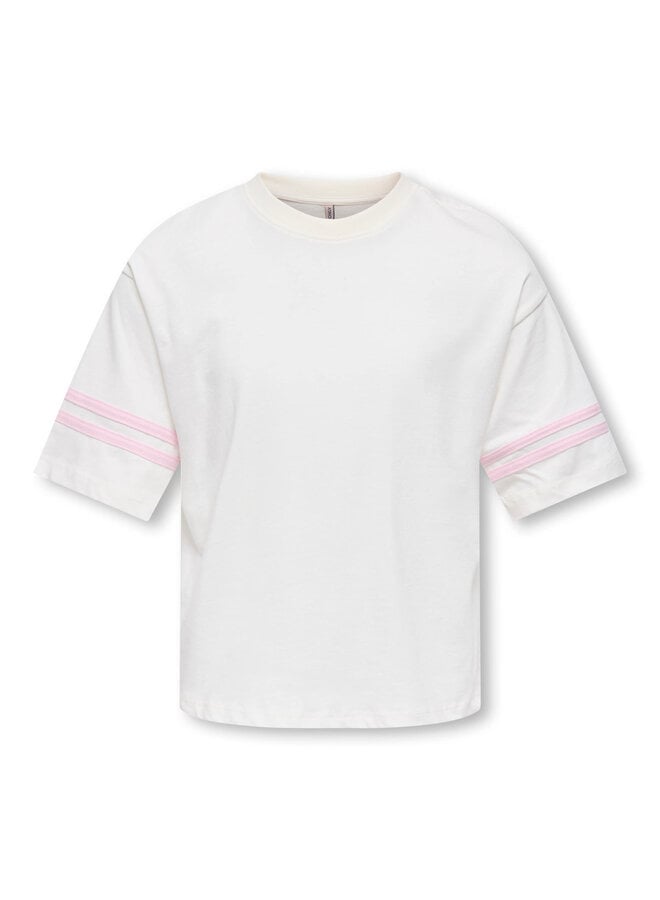 Kids Only - Manlo ss loose print tee - Cloud dancer 67 leo