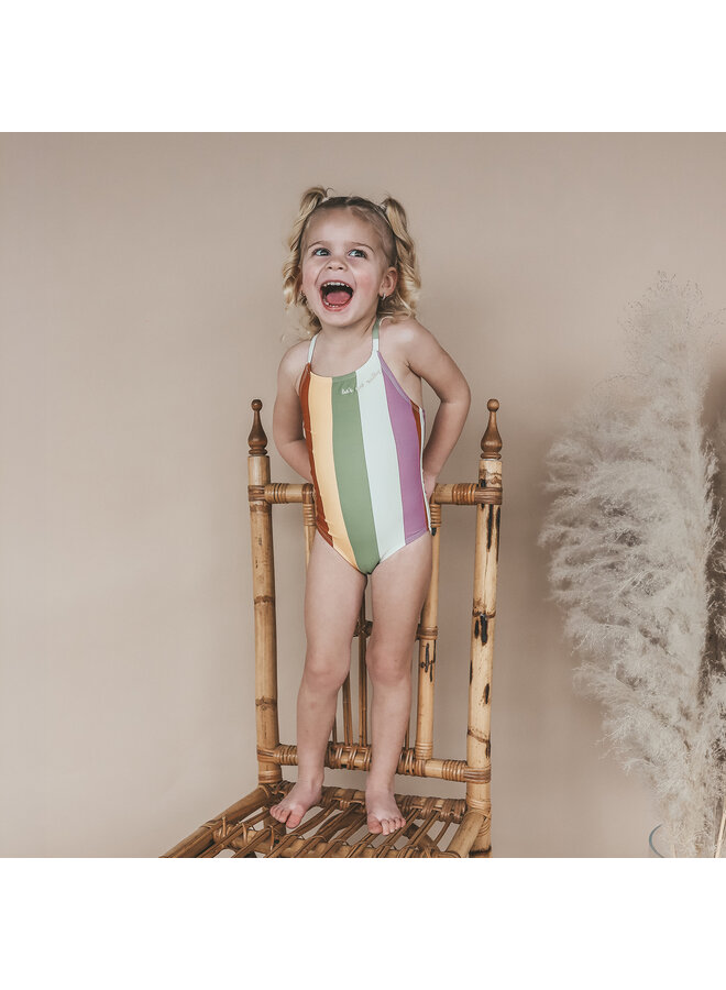 Salted Stories - Multi stripe swimsuit - Multicolor