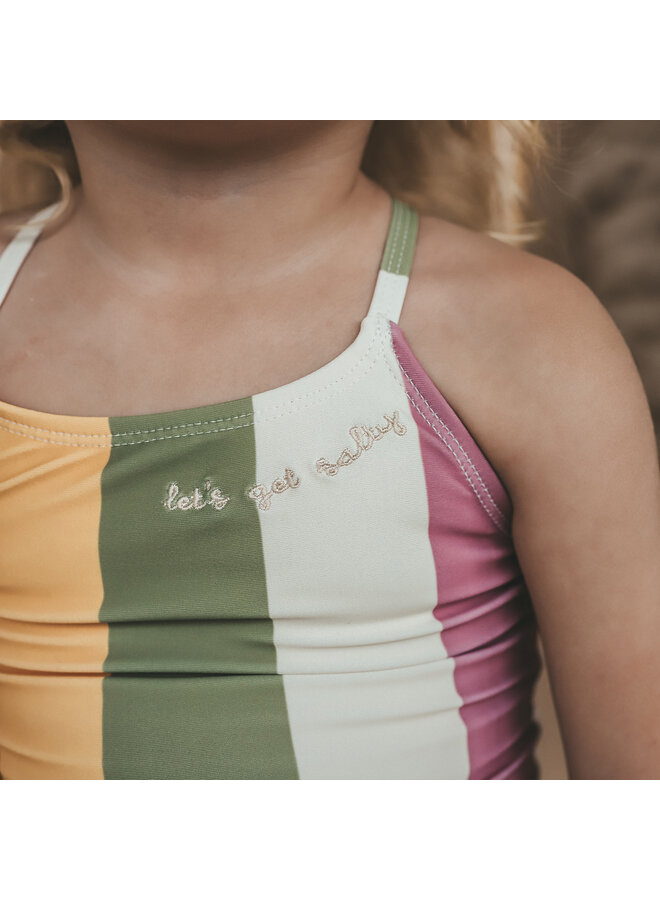 Salted Stories - Multi stripe swimsuit - Multicolor