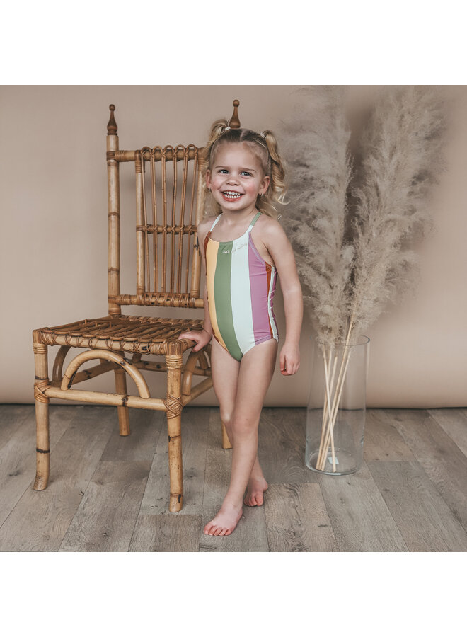 Salted Stories - Multi stripe swimsuit - Multicolor