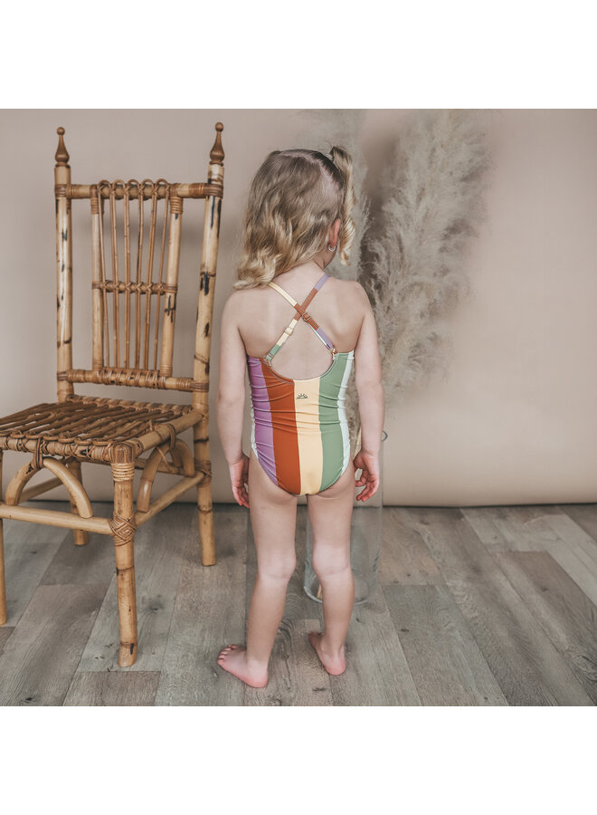 Salted Stories - Multi stripe swimsuit - Multicolor