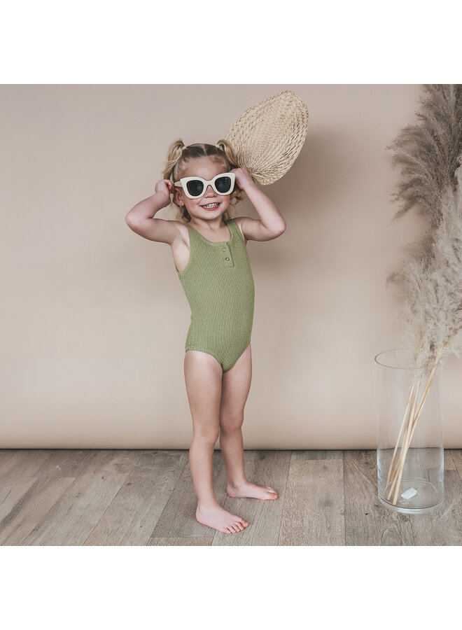 Salted Stories - Glitter crinkle swimsuit - Iguana