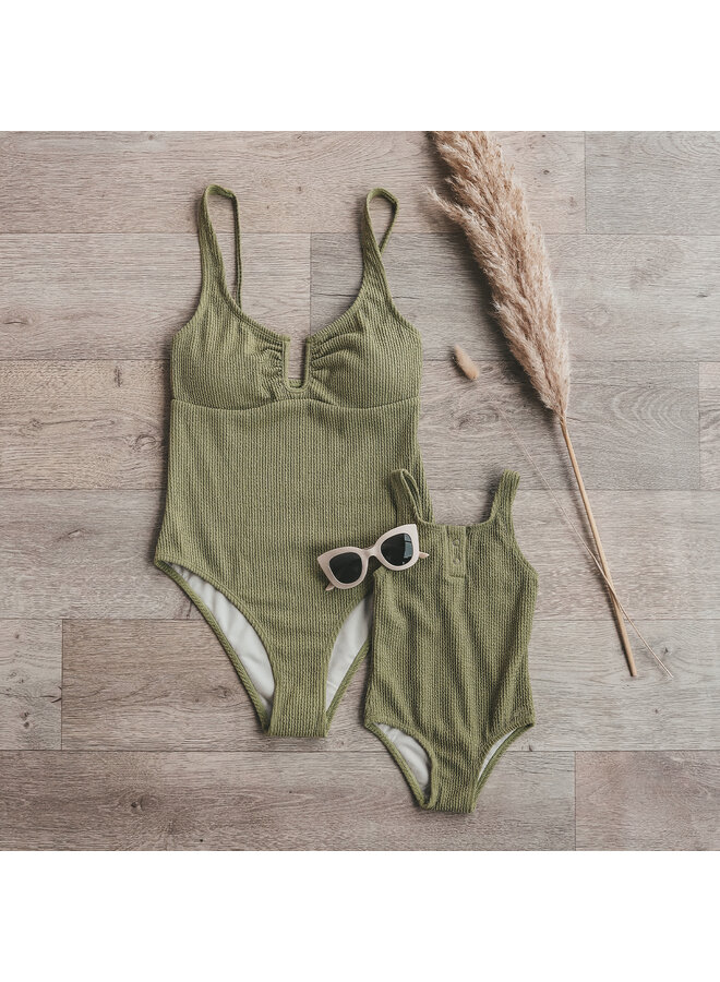 Salted Stories - Glitter crinkle swimsuit - Iguana