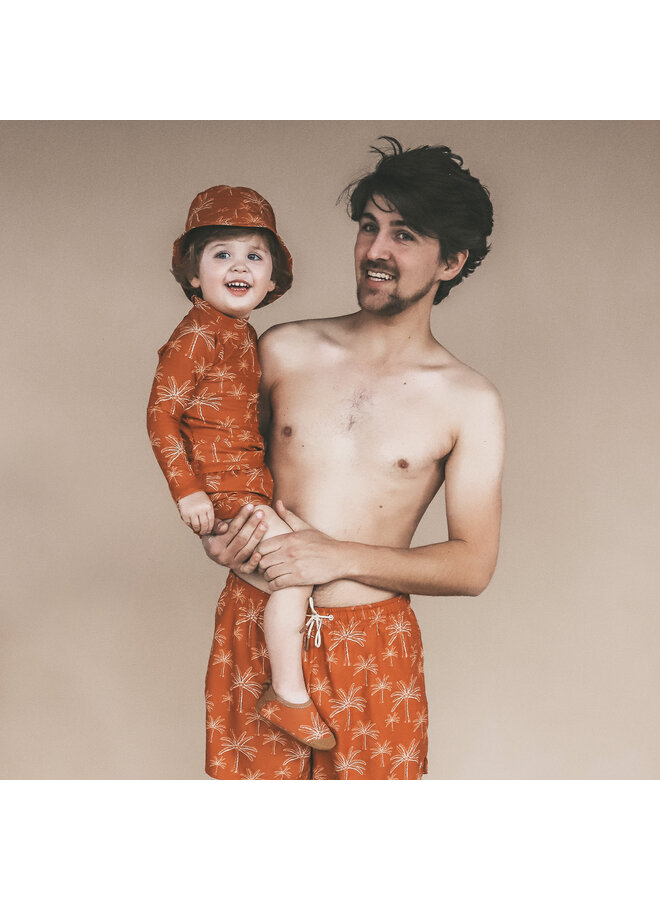 Salted Stories - Palms bucket hat - Bombay brown