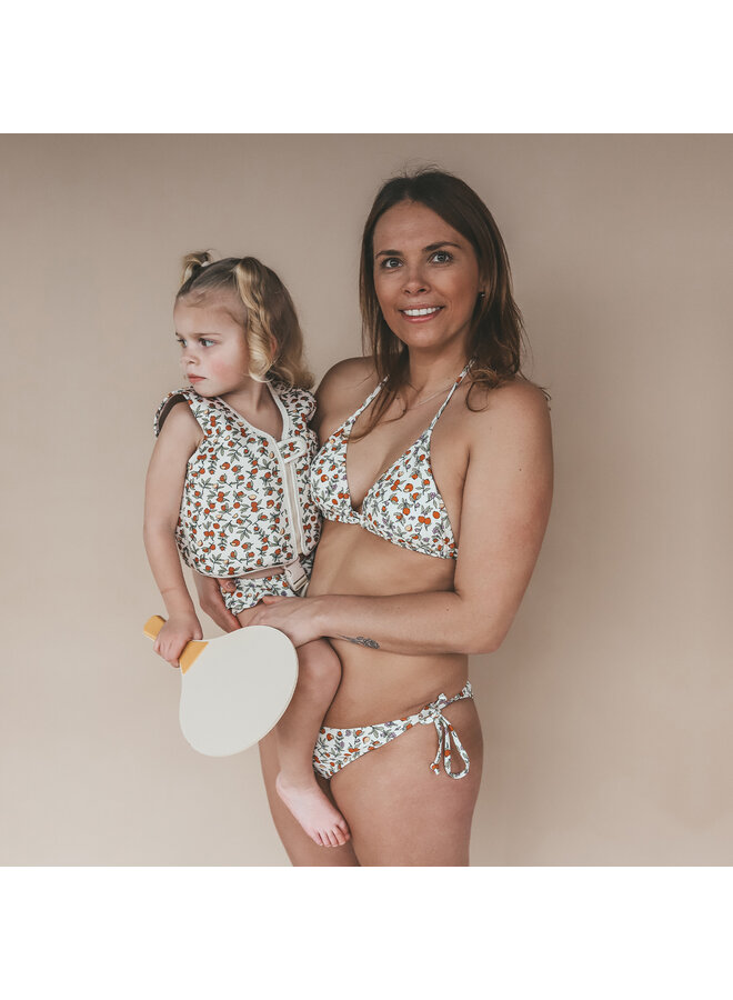 Salted Stories - Pomme flower bikini women - White swan