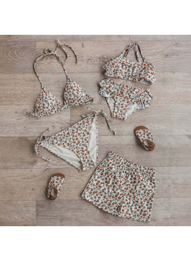 Salted Stories - Pomme flower bikini women - White swan