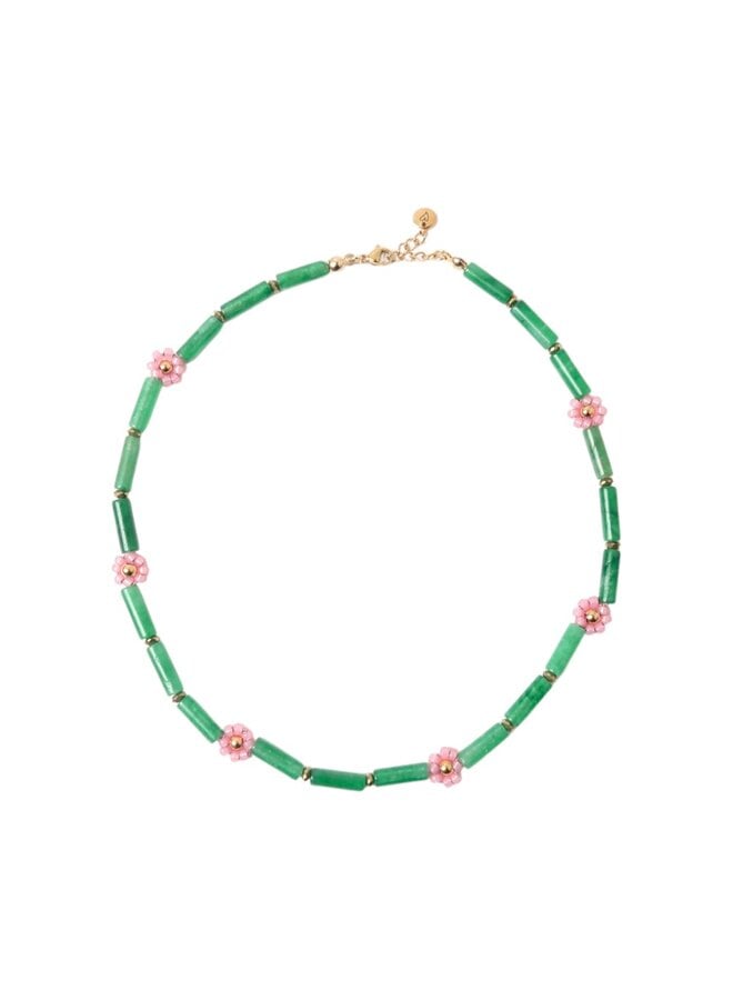 LOVEissue - Necklace - Daisy pink/Shell green