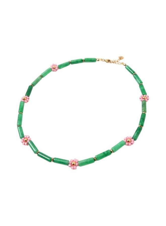 LOVEissue - Necklace - Daisy pink/Shell green