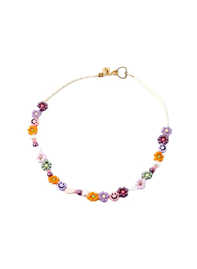 Necklace - Shortie daisy smiley