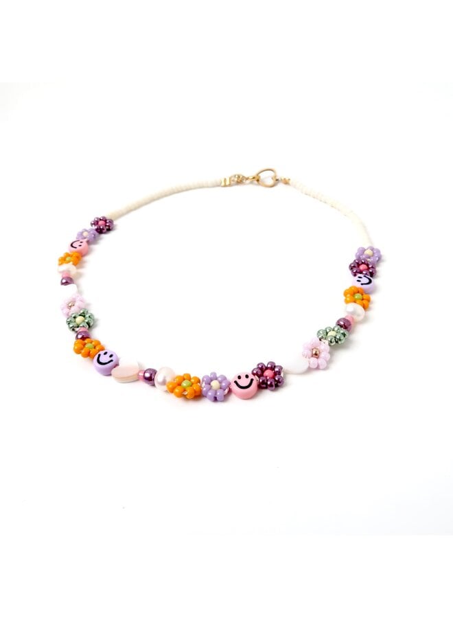 LOVEissue - Necklace - Shortie daisy smiley