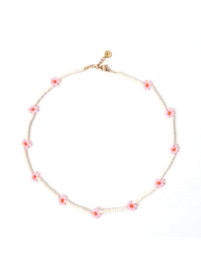 Necklace - Daisy sunshine neon pink