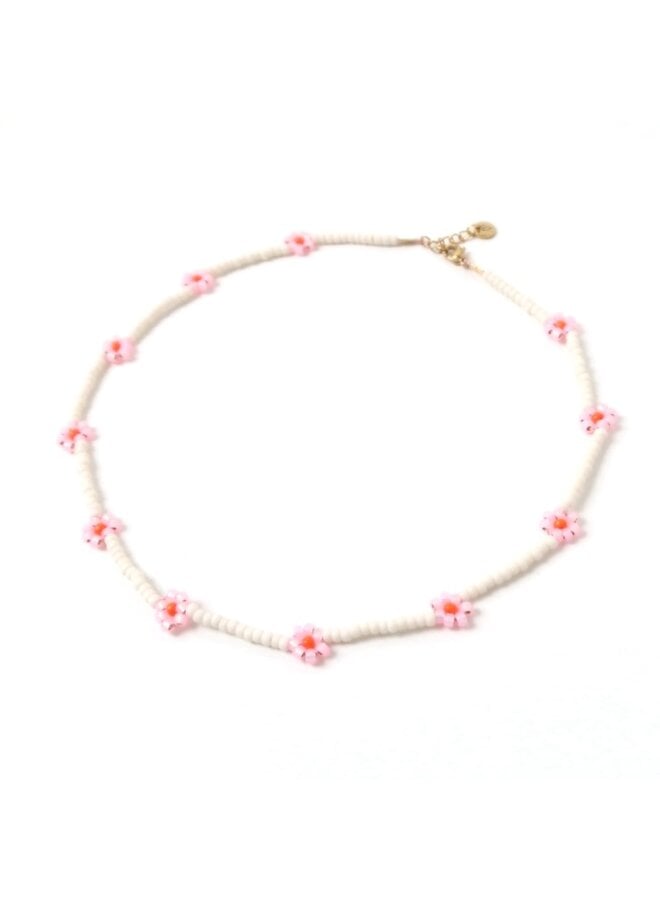 LOVEissue - Necklace - Daisy sunshine neon pink